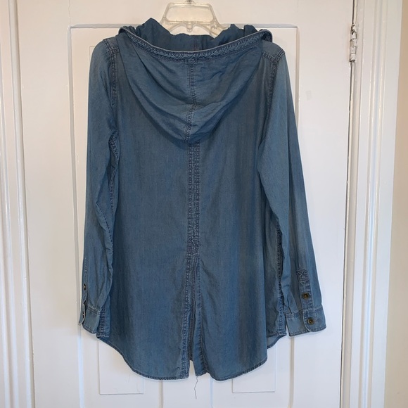Anthropologie Hooded Chambray Jacket/Button Down - Picture 9 of 16